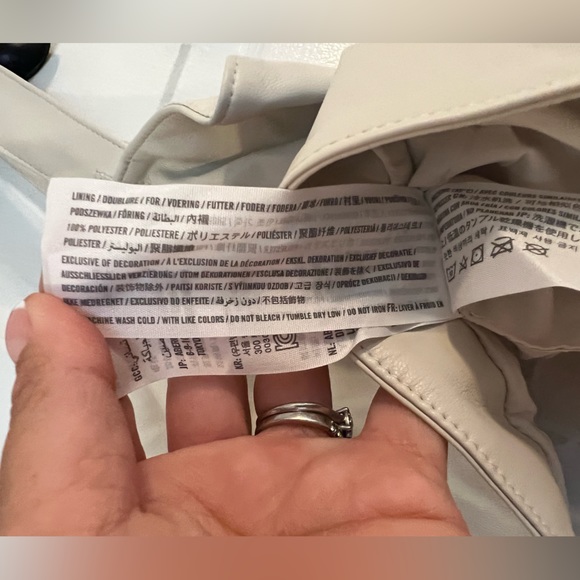 NWT Abercrombie & Fitch Vegan Leather Corset Scoop Neck Tank Top Cream size L - Picture 9 of 13